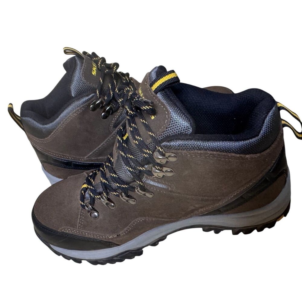Skechers Mens Leather Boots Waterproof Memory Foam 7.5 Extra Wide bv - Picture 7 of 10